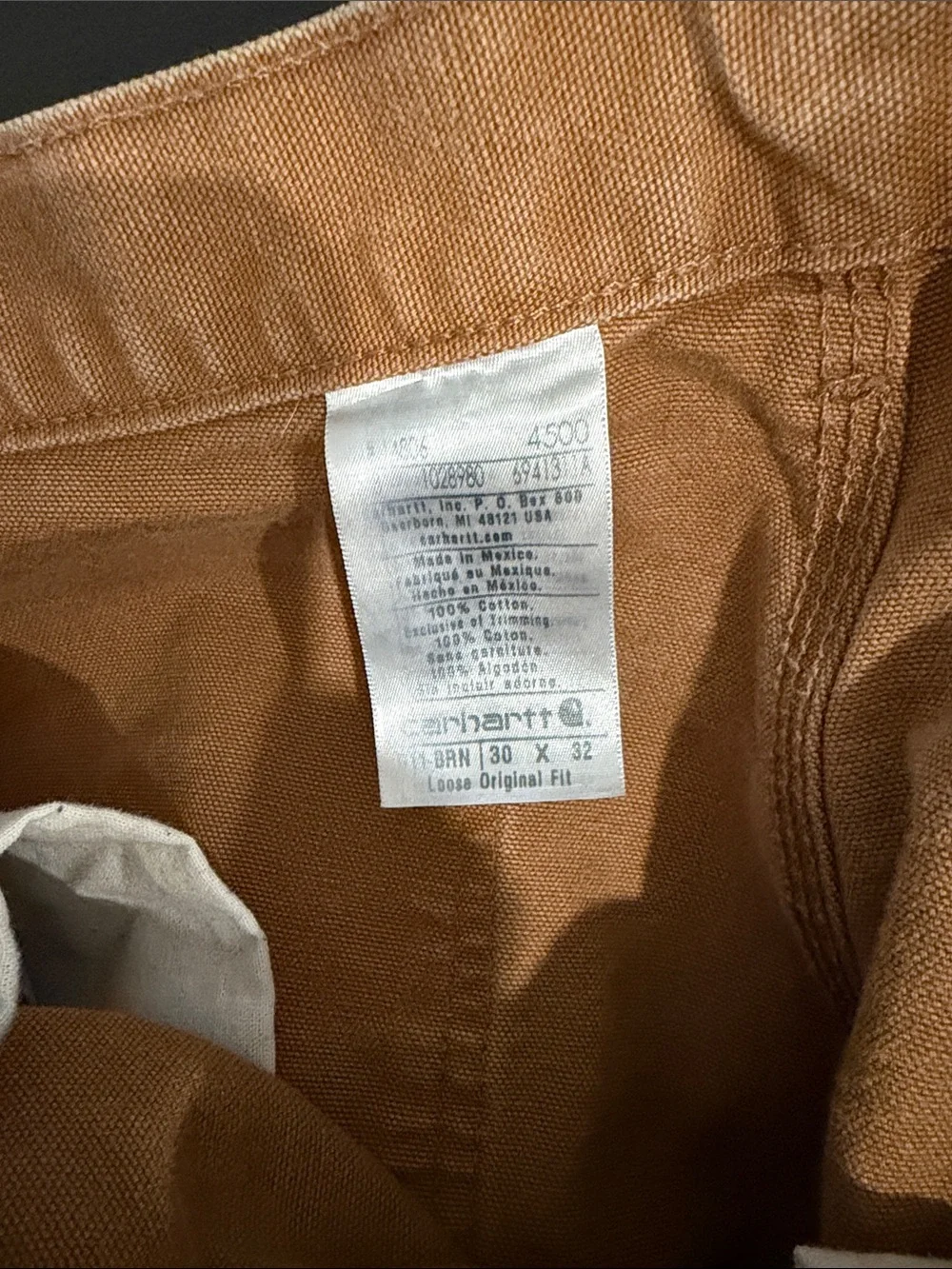 Carhartt Men’s Tan Cargo Pants Loose Fit